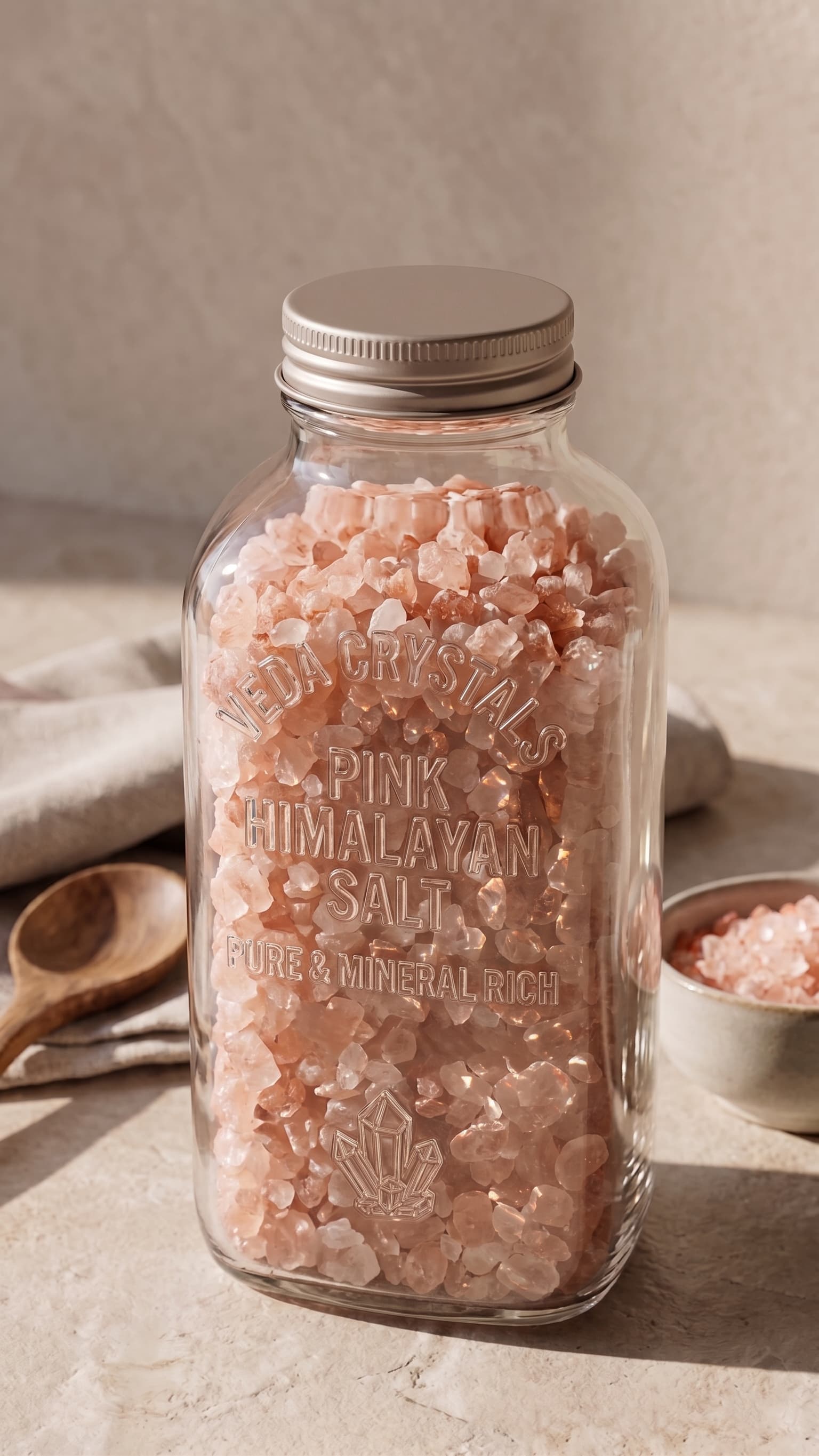 Apothecary glass jar with embossed label